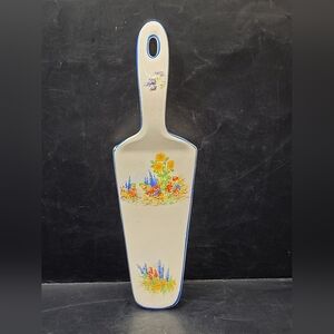 Vintage H&K Tunstall England 10" Porcelain Cake Pie Dessert Server House Flowers